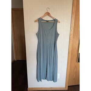 Frye Button Front Midi Sleeveless Dress Womens Large Blue Pockets